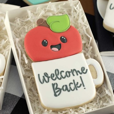 🍎 “Welcome Back” Apple Cup Cookie