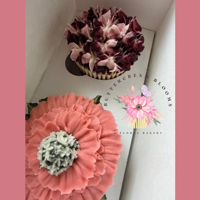 2 Boxed Floral Cupcakes