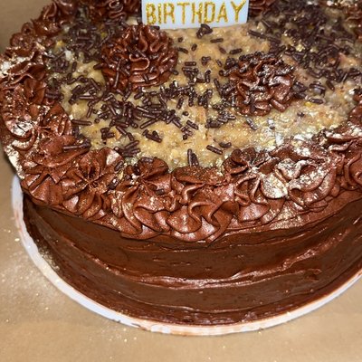 Three Layer Old Fashion German Chocolate Cake 