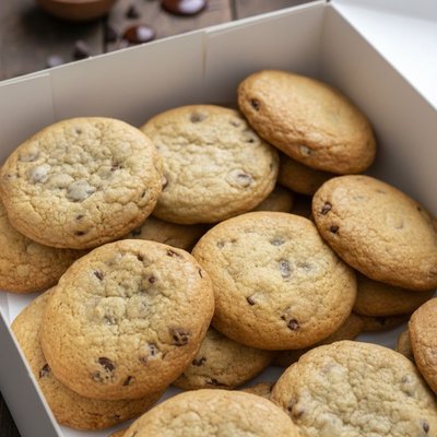 A Box Of A Dozen Giant (4 in) Cookies -Chocolate Chip