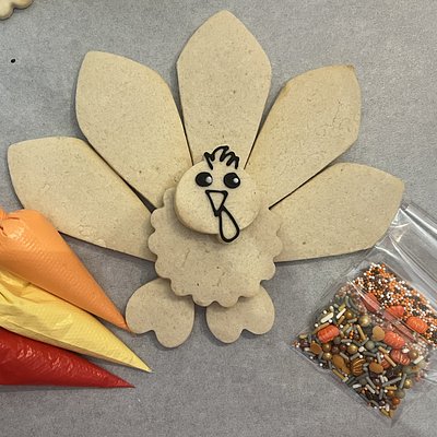 Large Decorate Your own Turkey Cookie Set 
