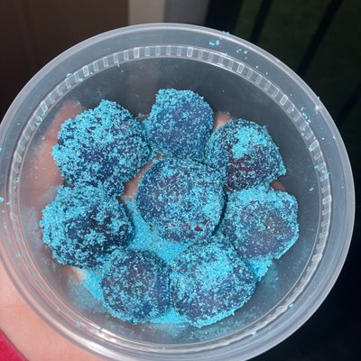 Sour Blue Razz Fruit Roll Up Covered Grapez 