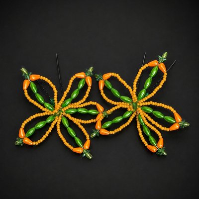 🌸 PANAMANIAN TEMBLEQUES – Orange & Lime Green