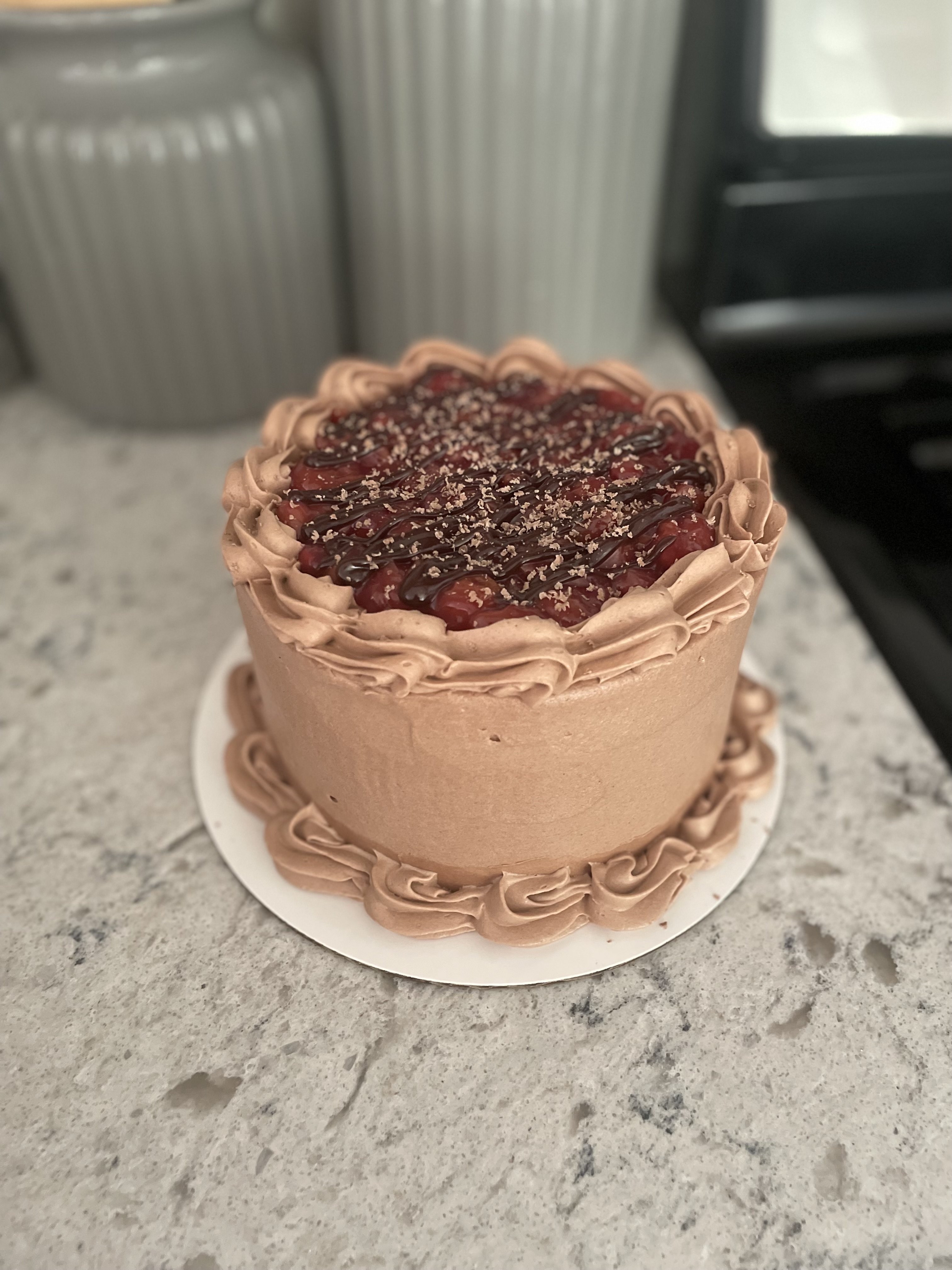 Dark Chocolate Cherry Cake 