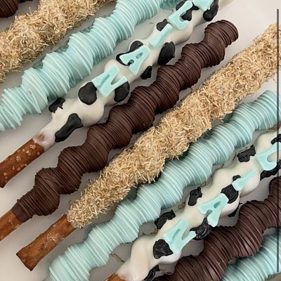Caramel Wrapped Pretzel Rods 