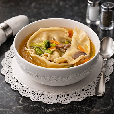 Steamed Dumpling (Gyoza) Soup 