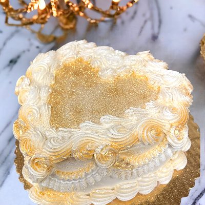 Glitter Heart Cake