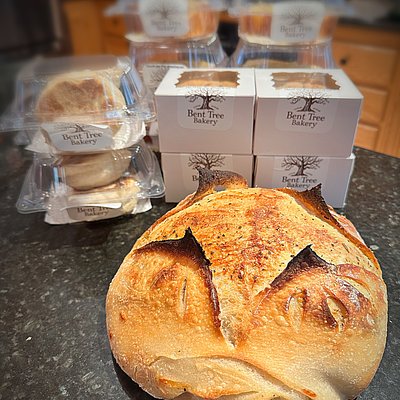 Sourdough Loaf With Garlic Parmesean 
