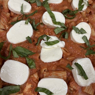 Chicken Rosa Over Ziti Rigati