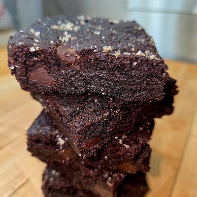 Dozen Box Of Sourdough Double Dark Chocolate Chip Brownies