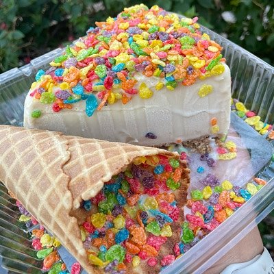 Fruity Pebbles Ice Cream Slice