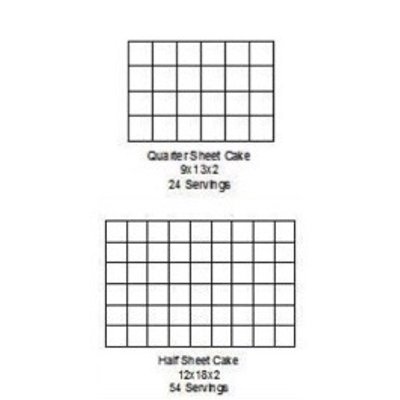 Medium 2 Tiered Sheet Cake: Quarter & Half