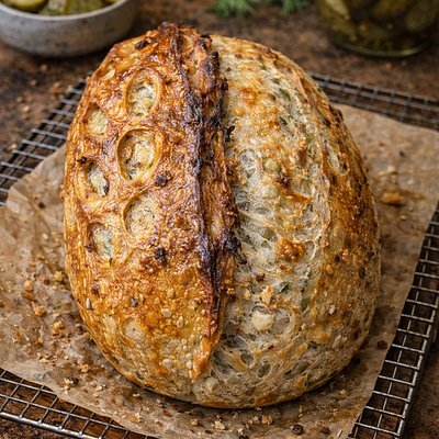 🥒 I’m In a Bit of a Pickle Savory Dill Pickle Sourdough
