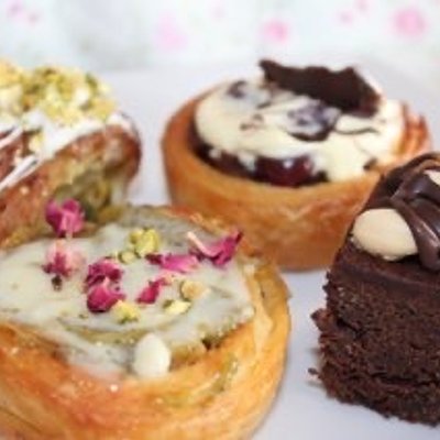 Pistachio &  Rose Croissant bun