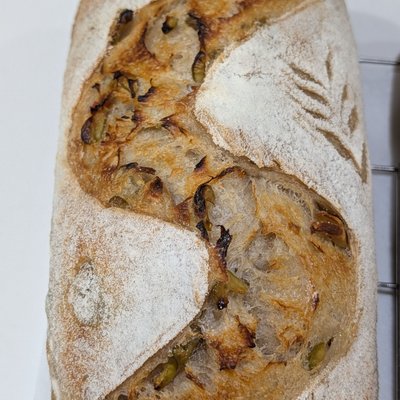 Roasted Garlic & Olive Sourdough Loaf