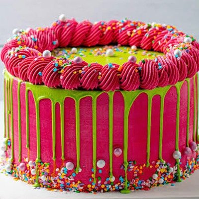 Can Be This Or Colors Of Your Choice Cake & Icing Your Choice Also With Drip And Sprinkles 10 Inch (serves 16-20)