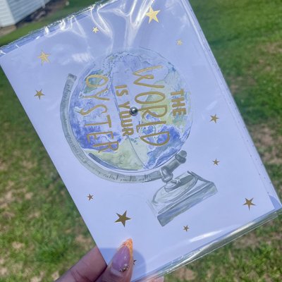 Graduation Card “The World Is Your Oyster”