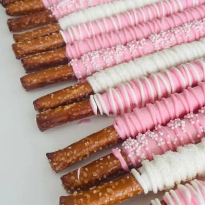 (12) Chocolate Dipped Pretzel Sticks 