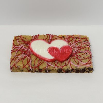 Valentine Chocolate Chip Cookie Slab