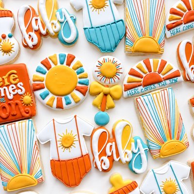 Here Comes the Son Baby Shower Cookies
