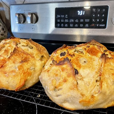 Olive Parmesan Sourdough Bread