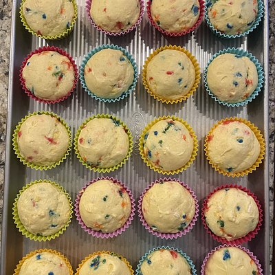 Confetti Cake Protein Muffins - 10 Muffins