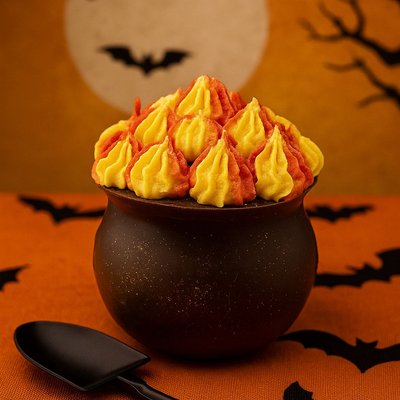 Chocolate Cauldron With Chocolate Cupcake 
