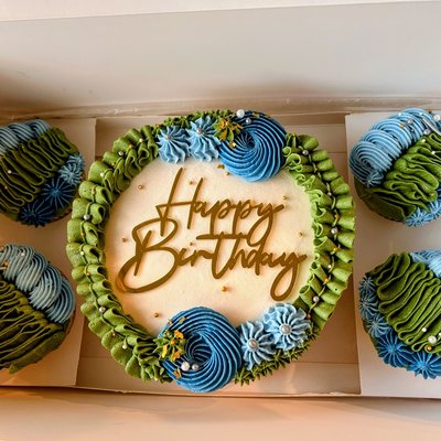 6”/2 Layer Bento Cake 2/4 Cupcakes 