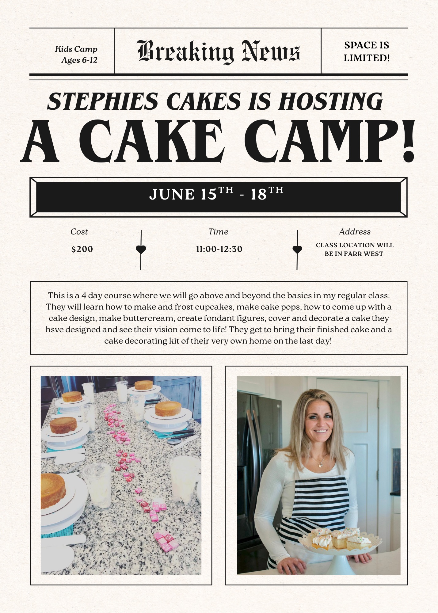 Kids Cake Camp 6/15-18