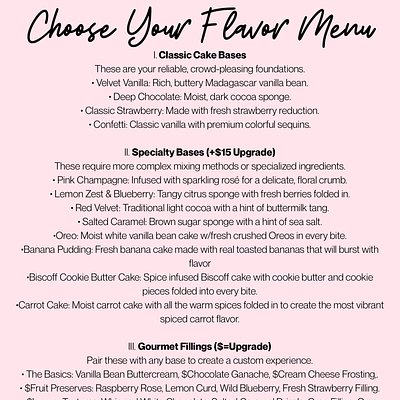 Flavor Menu(s)