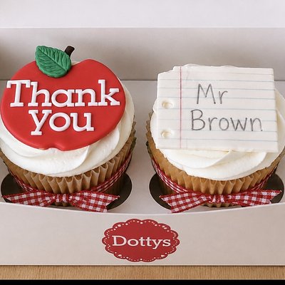 Teacher Cupcakes X2 Personalised 