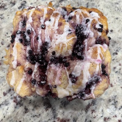 Blueberry Lemon Focaccia With Almond Glaze  