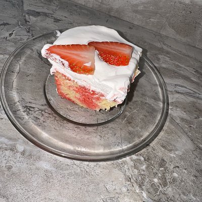Vanilla/strawberry Poke Cake