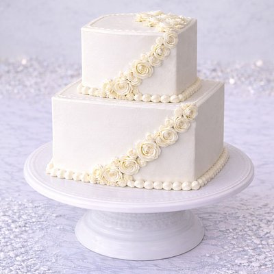 Custom 8" & 10" Two Tier Square Cake