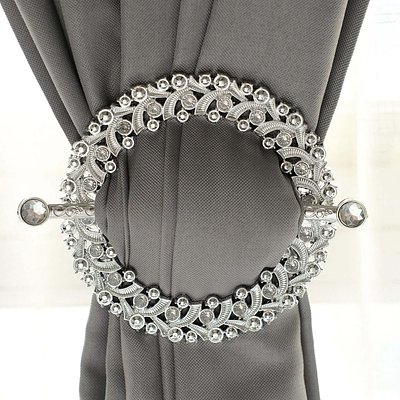 2 Pcs Silver Barrette Curtains Tie Backs