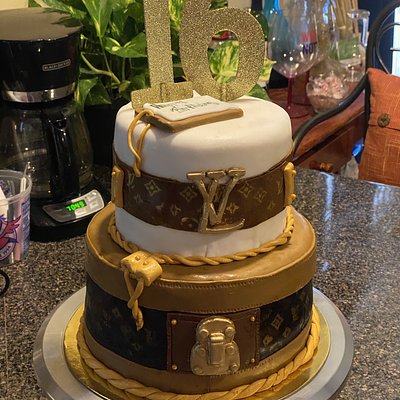 LV Luggage Theme Cake