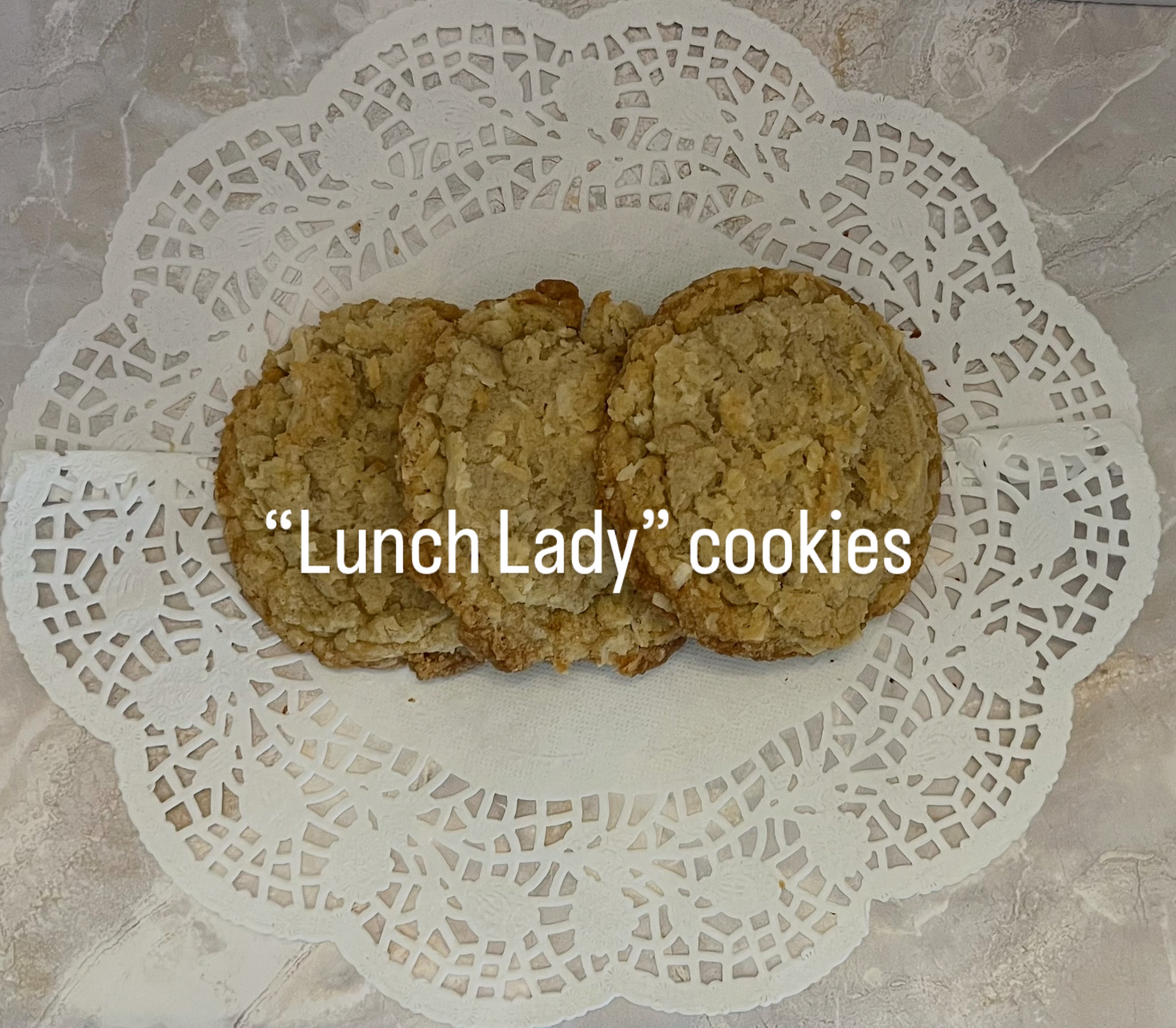 The Lunch Lady Cookies (chewy coconut) 