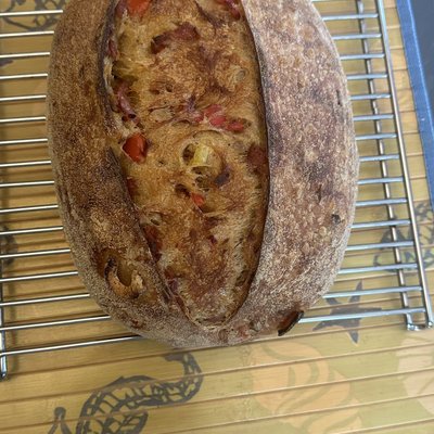 CHOURICO WITH PEPPERS SOURDOUGH BREAD 