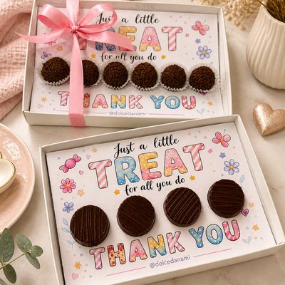 Personalized Gift box with  4 mini Pāo de Mel - dulce de leche