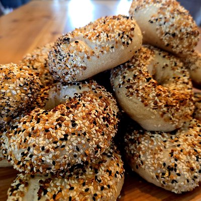 Half Dozen Everything Sourdough Bagels 