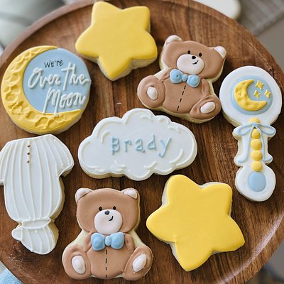 Custom Decorated Sugar Cookies “Over The Moon” 6+ Designs