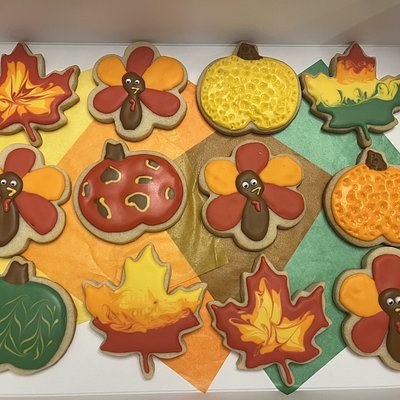 Dozen Thanksgiving Sugar Cookies 