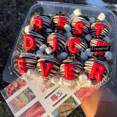 Premium “Best D Ever” Berries Milk With White Drizzle And Colored Letter(pick Color For Letters) 