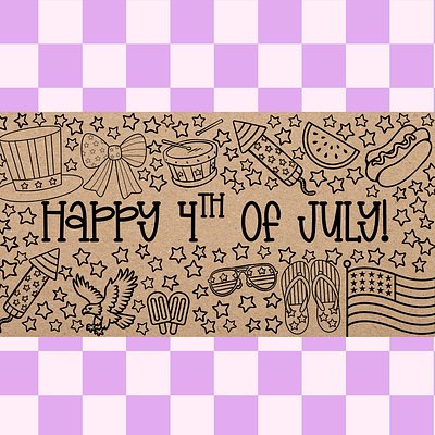4th of July Coloring Banner