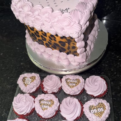 Custom 8 Inch Cake + Custom Dozen Cupcakes 