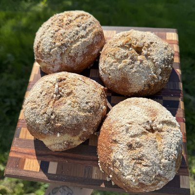 Banana Bread Cinnamon Crunch Sourdough Bagels 