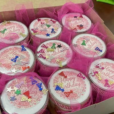 Cake In A Jar (9) Shipping only WITH DECOR