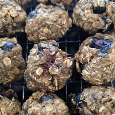 Banana Blueberry Oatmeal Peanut Butter Cookie