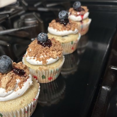 Blueberry Brown Sugar Graham Crunch Cupcake