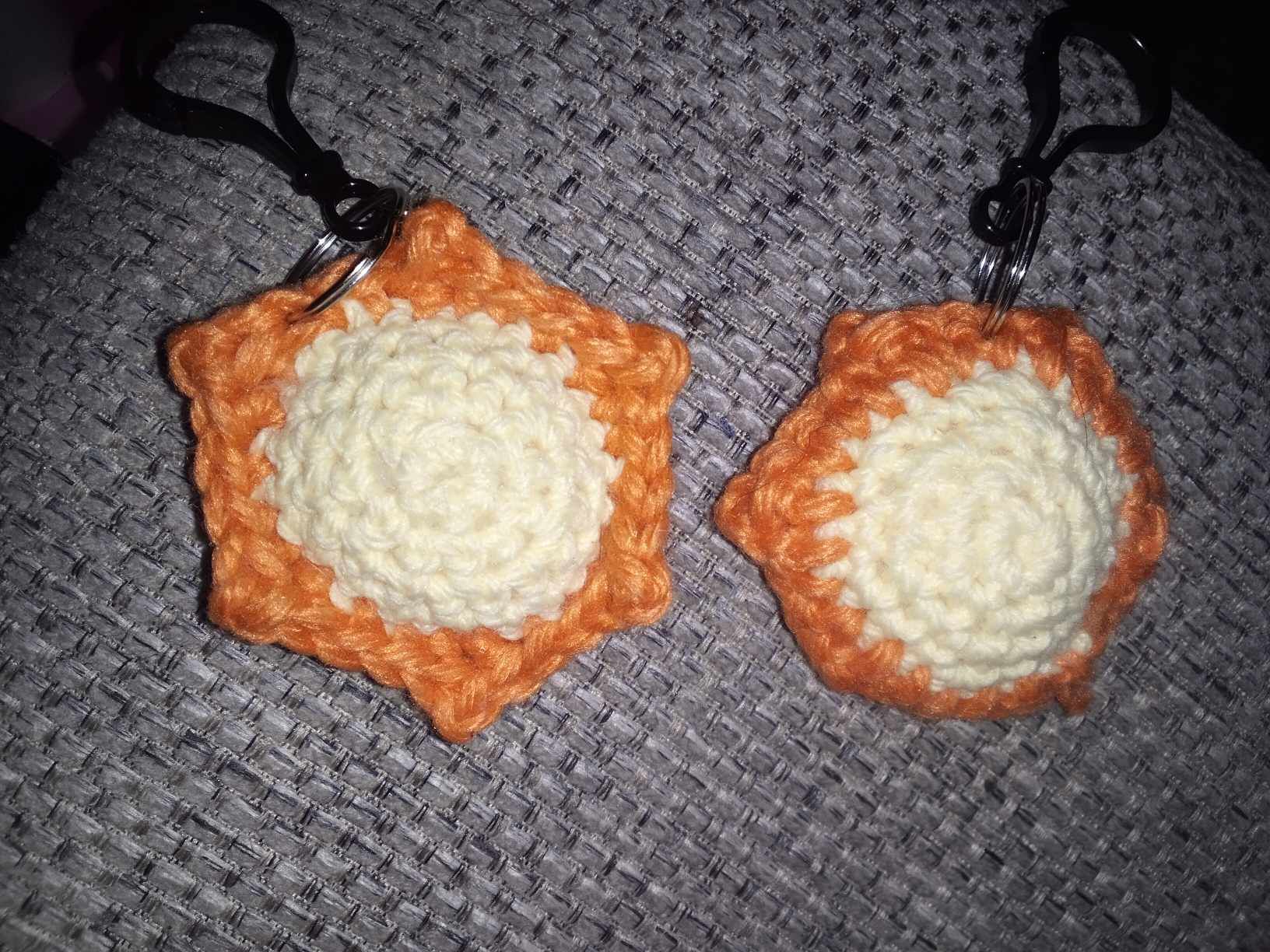 Sun crochet keychain